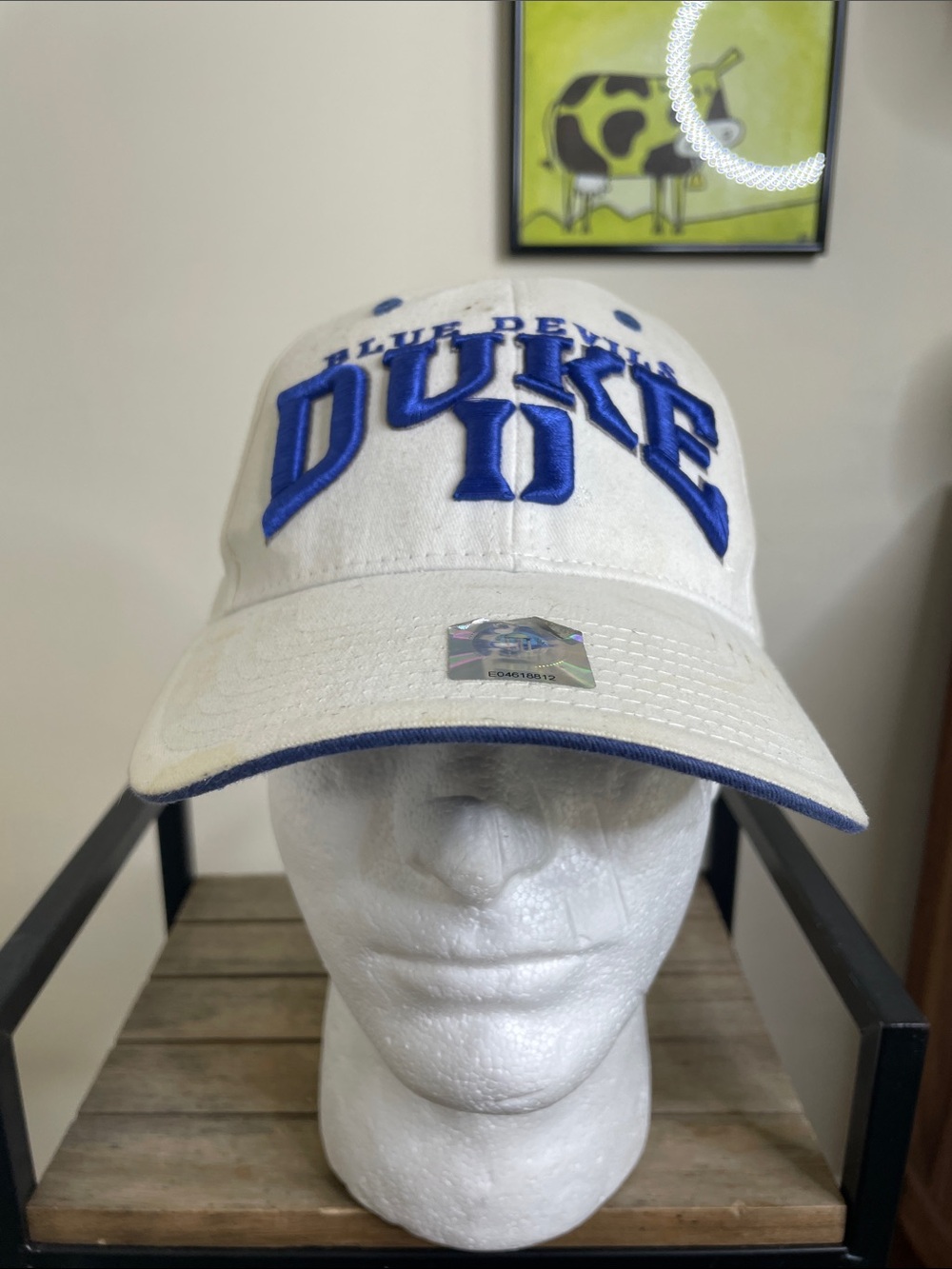 Blue Devils White & Blue Embroidered Baseball Cap
